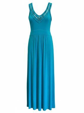 Cupio Sleeveless Maxi Dress XL Teal/Blue-Green #224N